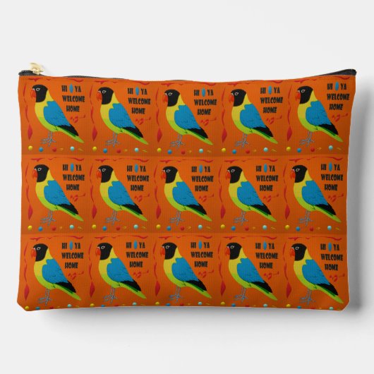 VOGELS THEMA PAPEGAAI ART AFBEELDING KLEUREN GEMEN ETUI (Voorkant)