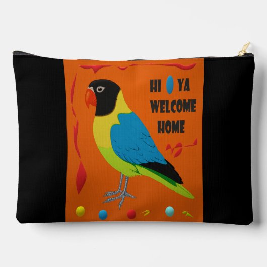 VOGELS THEMA PAPEGAAI ART AFBEELDING KLEUREN GEMEN ETUI (Achterkant)