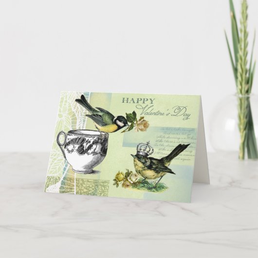  Vogels Valentijnsdag Feestdagen Kaart (Voorkant)