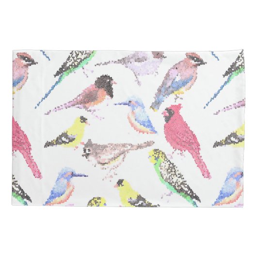 vogels van Amerika- gezelschapsdieren en mozaïeken Kussensloop (Achterkant)