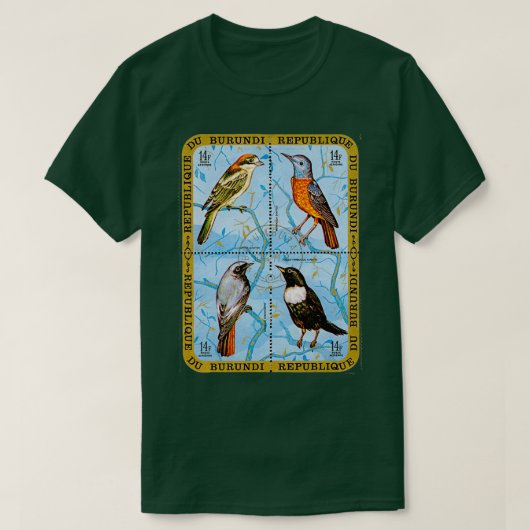 Vogels van Burundi-afdrukken T-shirt (Design voorkant)