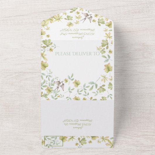 Vogels van de zomer all in one uitnodiging (Buitenkant)