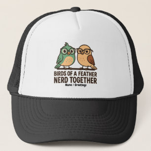 Vogels van dezelfde veer nerd samen Grappige Geeks Trucker Pet