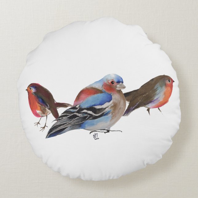 Vogels van een veer 2011 rond kussen (Achterkant)