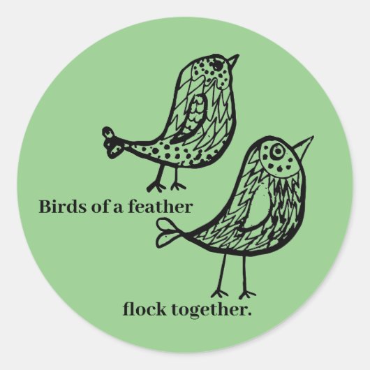 Vogels van een veer ronde sticker (Voorkant)