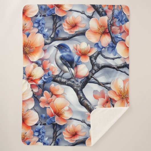 Vogels van een zeebodem sherpa deken (Voorkant)