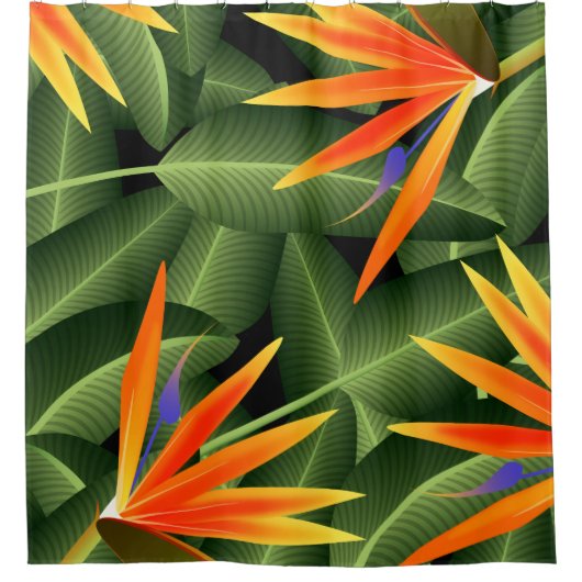 Vogels van het eiland Paradise Botanisch Douchegordijn (Voorkant)