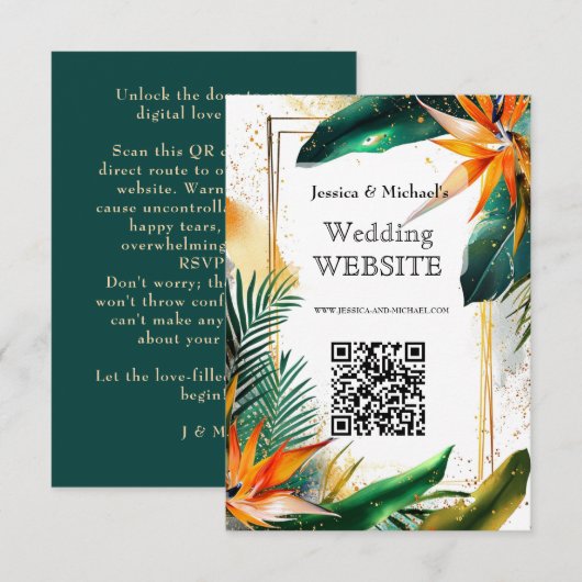 Vogels van het Paradijs Bliss Website kaart (Voorkant / Achterkant)