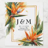 Vogels van het Paradijs Bliss Wijn Etiket (Enkel label)