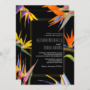 Vogels van het paradijs, de Floral Wedding Invitat Kaart