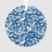 vogels van het Paradise Pattern Blue en White Mono Ornament (achterkant)