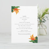 Vogels van het Paradise Tropical Beach Wedding Inv Kaart (Staand voorkant)