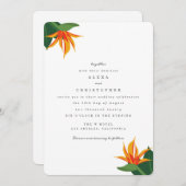 Vogels van het Paradise Tropical Beach Wedding Inv Kaart (Voorkant / Achterkant)