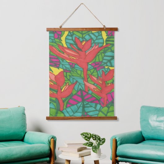 Vogels van het Paradise tropische Oerwoud Hangend Wandkleed (Woonkamer)