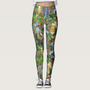 Vogels van paradijs Herhaal afdrukken Leggings