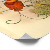Vogels van Paradise Bird Green Red  Print (Hoek)