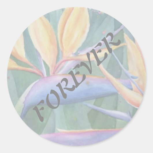 VOGELS VAN PARADISE WEDDINGSTICKERS RONDE STICKER (Voorkant)
