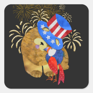 VOGELS VAN VERDERE vierkante sticker