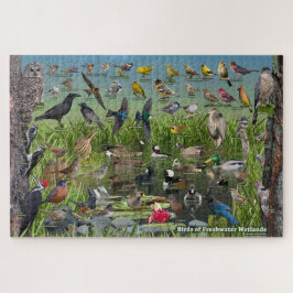 Vogels van waterrijke gebieden legpuzzel