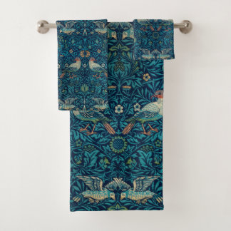 "Vogels" van William Morris Blue Pattern Bad Handdoek