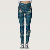 "Vogels" van William Morris Blue Pattern Leggings (Voorkant)