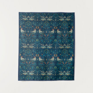"Vogels" van William Morris Blue Pattern Wandkleed