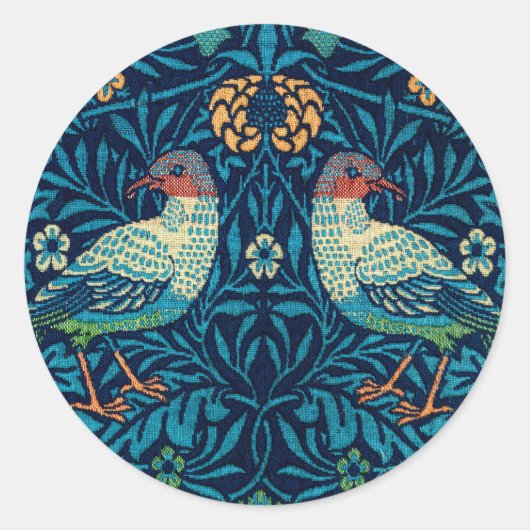 Vogels van William Morris Ronde Sticker (Voorkant)