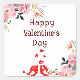 vogels vierkante sticker