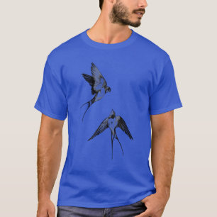Vogels vliegen retro t-shirt