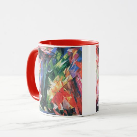 Vogels (Vogel) van Franz Marc,  Cubistische kunst Mok (Voorkant links)