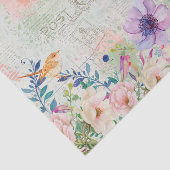 Vogels, Vogelhuis, Tekst en Bloemen Collage Tissuepapier (Detail)