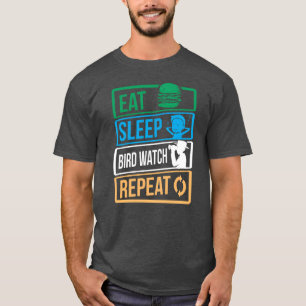 Vogels Vogelliefhebber Eet Slaap Vogel Horloge Ver T-shirt