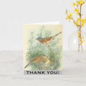 Vogels, Vogelnest in een boom "DANK U!" Kaart (Gele Bloem)