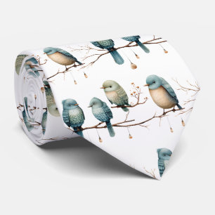 Vogels vol Fantasie op Takken Tijdloze Elegantie Stropdas