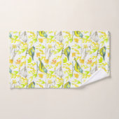 Vogels Waterverf bladeren geel Bad Handdoek (Handdoek)