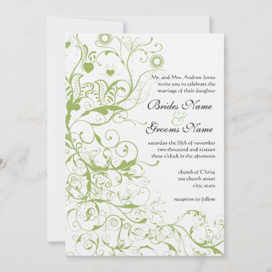 Vogels & wervelingen Uitnodigingen voor het Huweli (Voorkant)