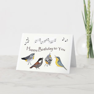 VOGELS ZINGEN "ALLEEN VOOR JE VERJAARDAG" FEESTDAGEN KAART