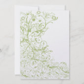 Vogels Zwirls#27 Wedding Invitation Green Hydrange Kaart (Achterkant)