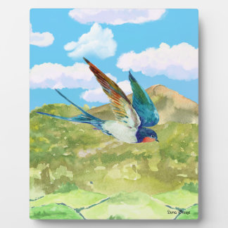 Vogelscène plaquette met ezel fotoplaat