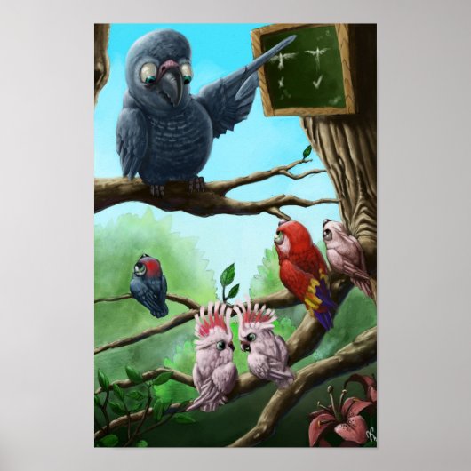 Vogelschool Poster (Voorkant)