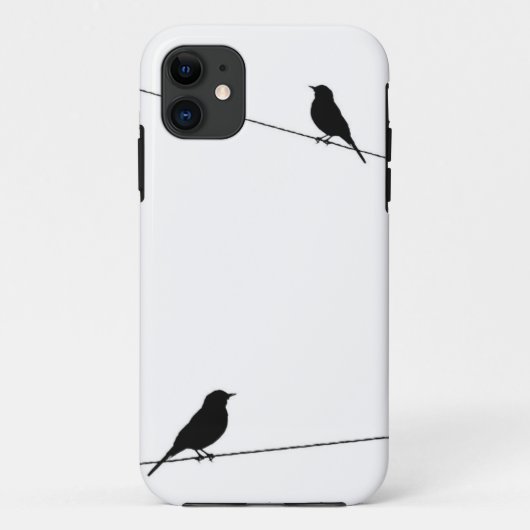 Vogelsilhouettes op draad Case-Mate iPhone case (Achterkant)