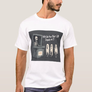Vogelskelet met 🗳️ 💀 t-shirt