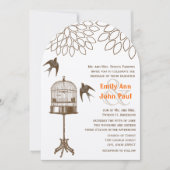 vogelsoorten Chrysanthemum Floral Wedding Kaart (Voorkant)