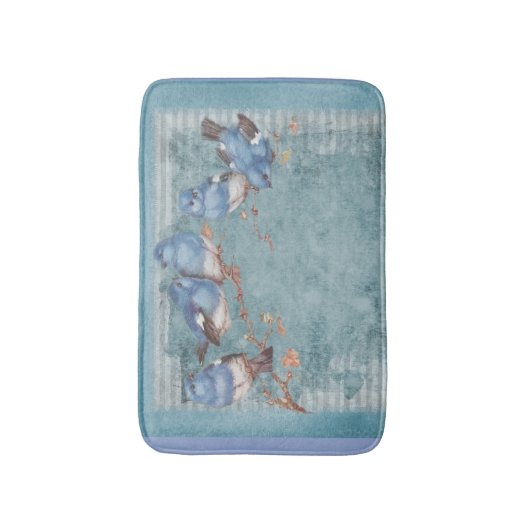 vogelsoorten in Shabby Chic Badmat (Voorkant Verticaal)