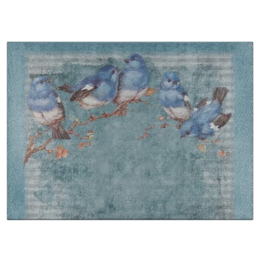   vogelsoorten in Shabby Chic Snijplank (Voorkant)