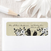 vogelsoorten Tan Wood Grain met sterretje Etiket (Insitu)