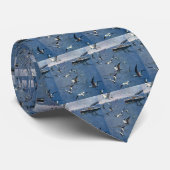 vogelsoorten, zeegarren en Vissende boten Stropdas (Opgerold)