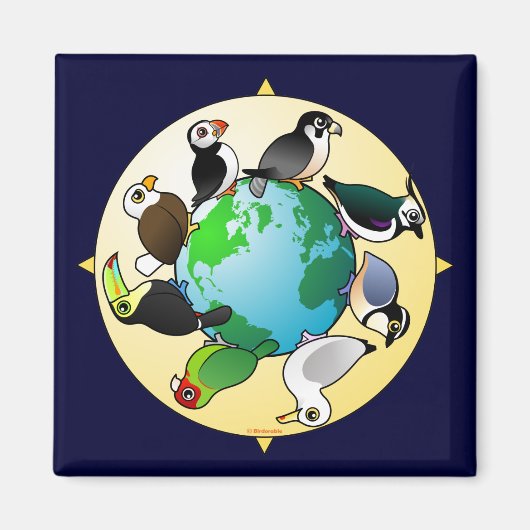 Vogelspullen van de wereld magneet (Voorkant)