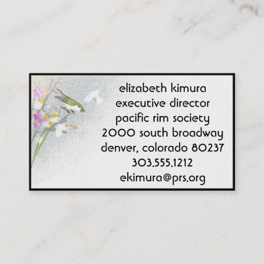 vogelstijl Visitekaartjes (Voorkant)