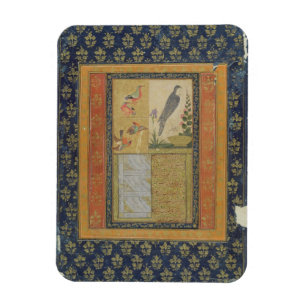 Vogelstudie en kalligrafie, Golconda, Andhra Prade Magneet